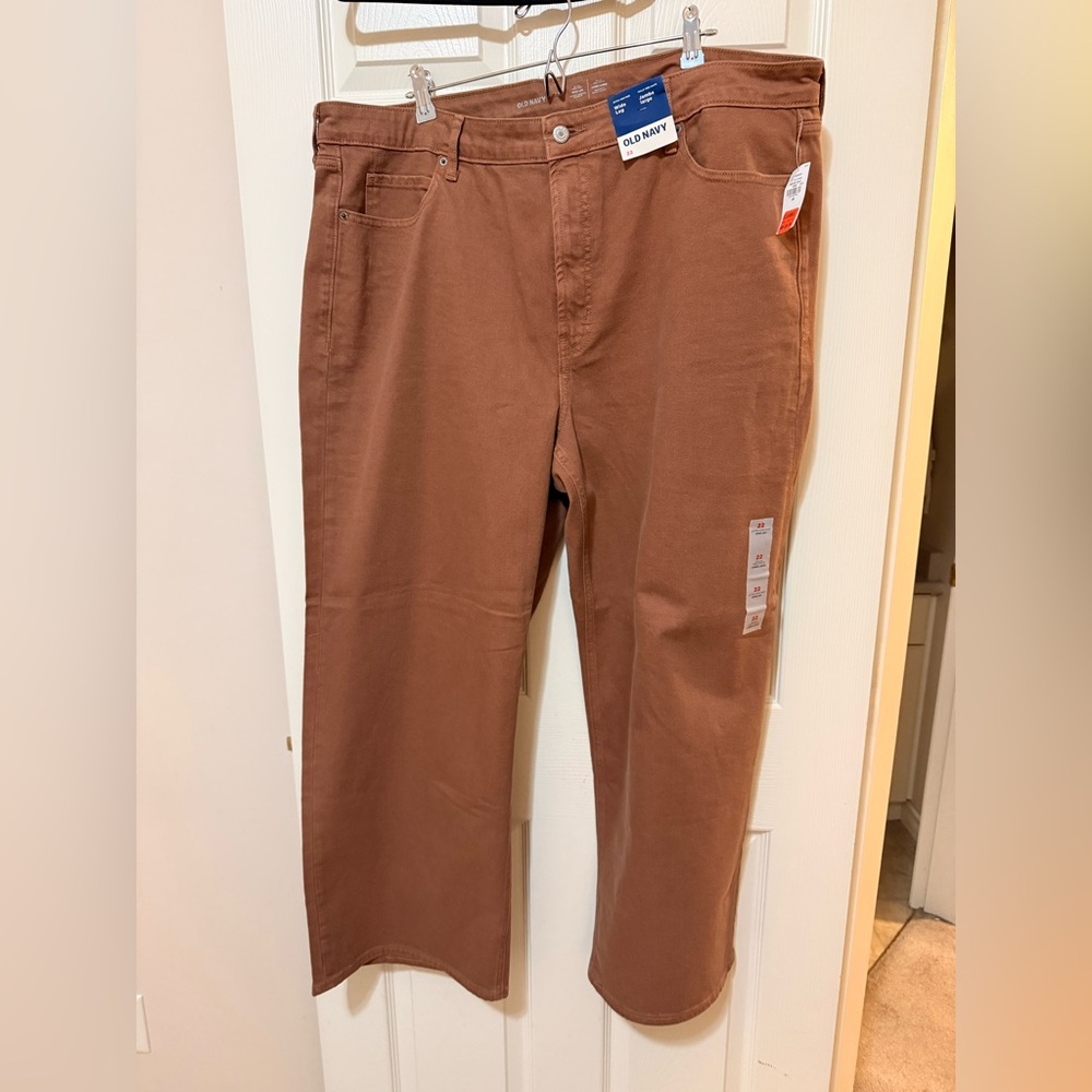 Old Navy Extra High Rise Wide Leg Jeans in Brown Size 22